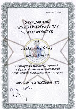 Dyplom Aleksandry